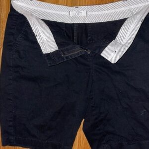 LOFT Black Flat Front Shorts Casual Style
